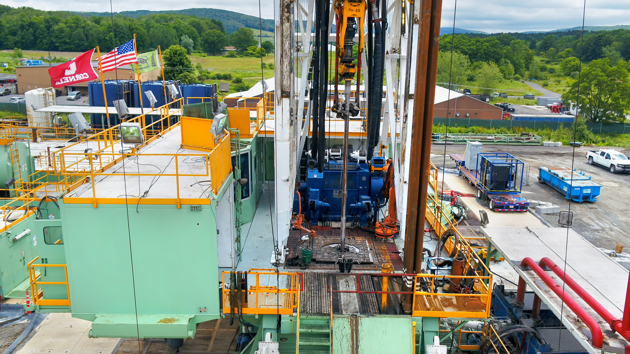 Aerial image of the drilling site.